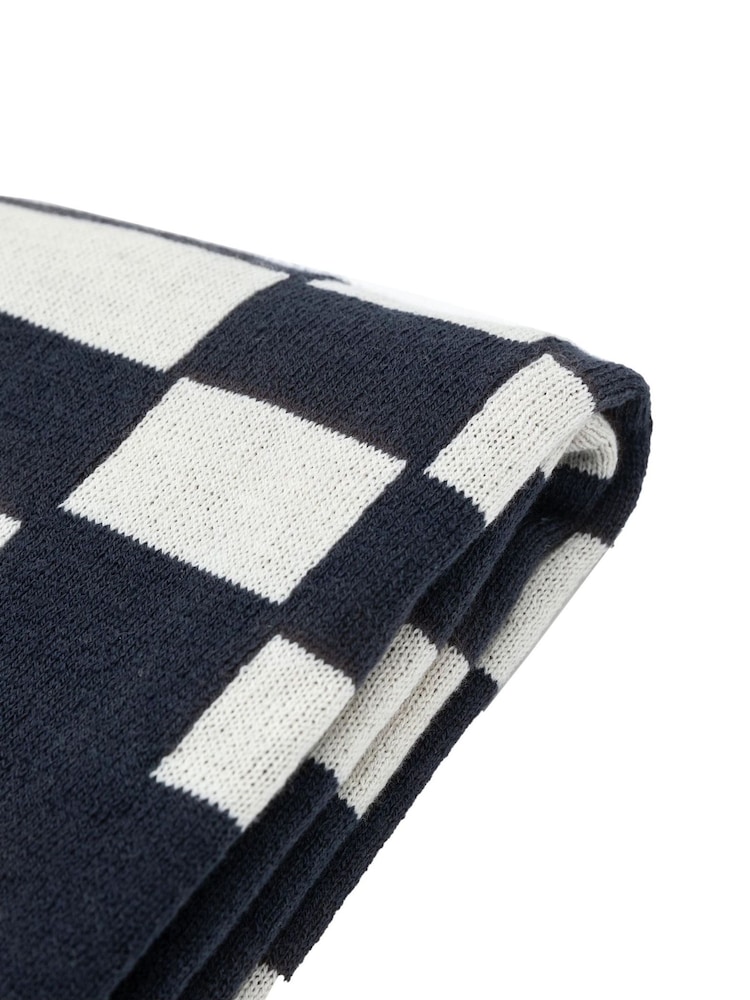 Gallery Direct Blue Solvi Knitted Throw - Image 2 of 4 Gallery Direct Blue Solvi Knitted Throw - Image 2 of 4