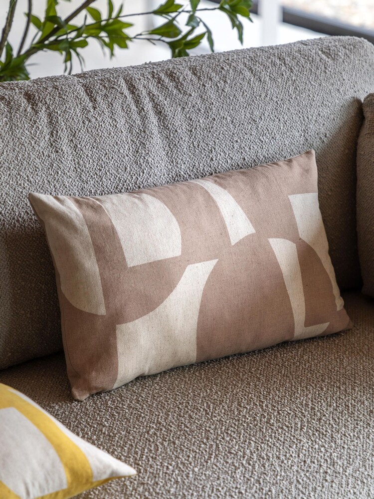 Gallery Direct Taupe Iver Graphic Cushion - Image 1 of 4