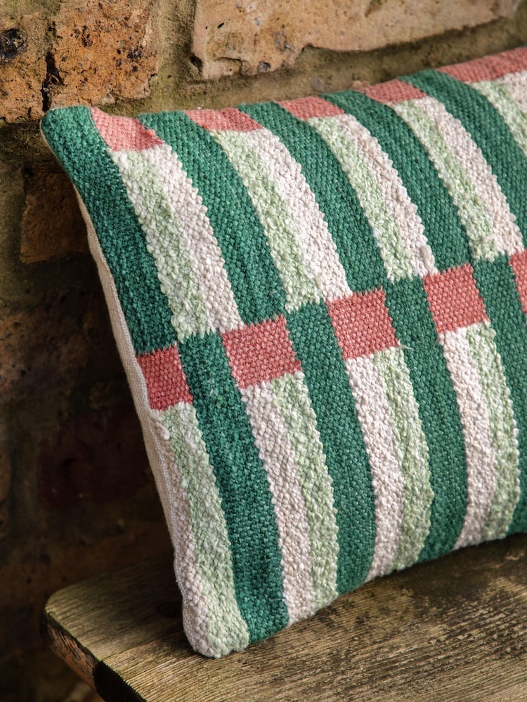 Gallery Direct Multicoloured Lani Stripe Woven Cushion - Image 2 of 4 Gallery Direct Multicoloured Lani Stripe Woven Cushion - Image 2 of 4