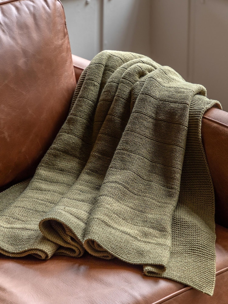 Gallery Direct Green Alessa Knit Throw - Image 1 of 4 Gallery Direct Green Alessa Knit Throw - Image 1 of 4