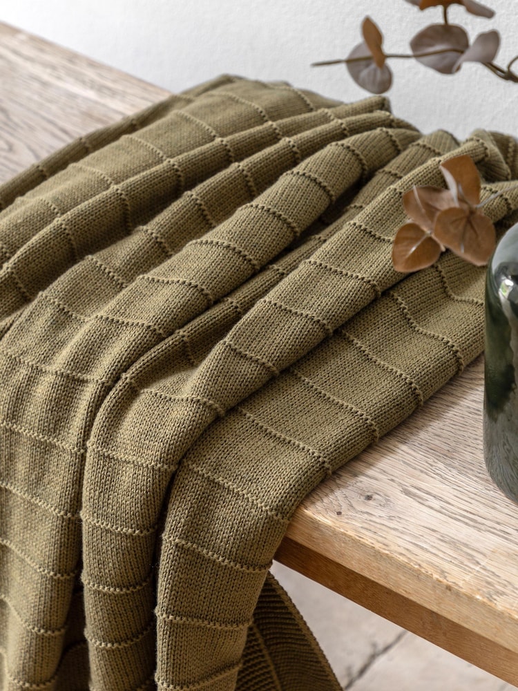 Gallery Direct Green Alessa Knit Throw - Image 2 of 4 Gallery Direct Green Alessa Knit Throw - Image 2 of 4