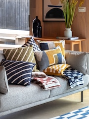 Gallery Direct Green Freya Stripe Woven Cushion - Image 5 of 5