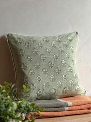 Gallery Direct Green Norley Embroider Floral Cushion - Image 1 of 5