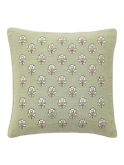 Gallery Direct Green Norley Embroider Floral Cushion - Image 4 of 5