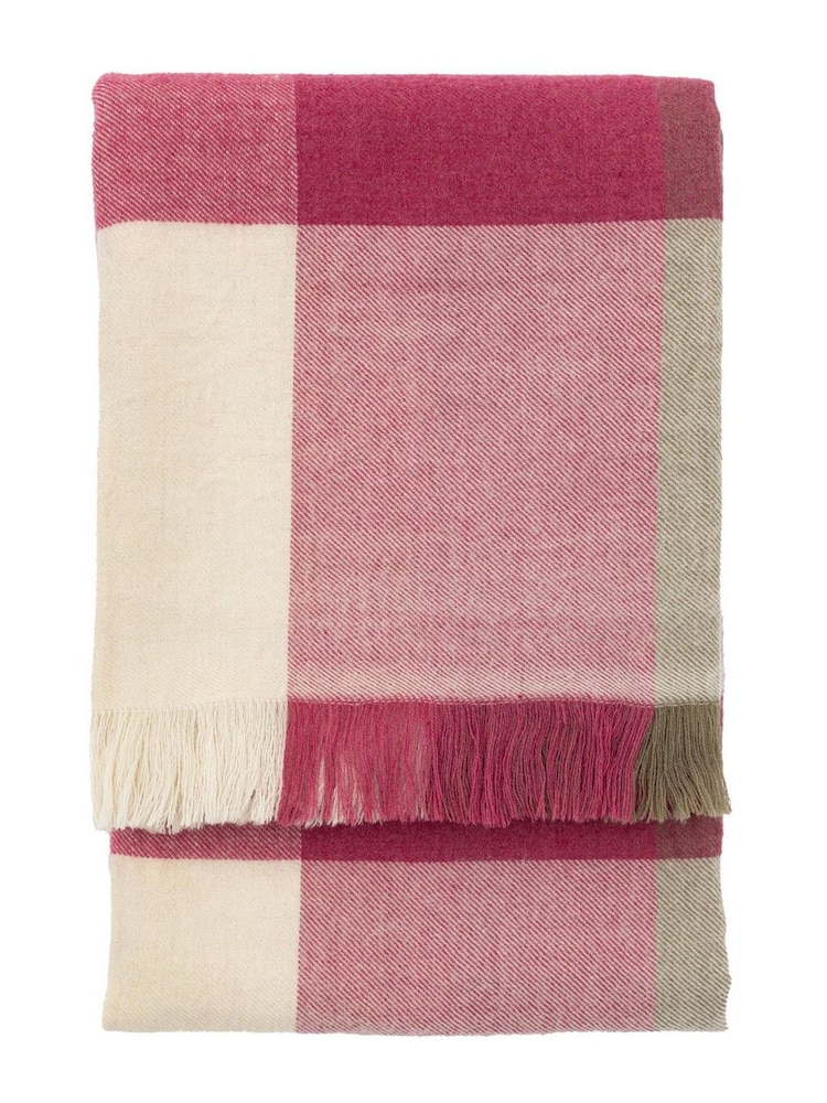 Gallery Direct Red Hatherley Check Cranberry & Olive Throw - Image 4 of 4 Gallery Direct Red Hatherley Check Cranberry & Olive Throw - Image 4 of 4