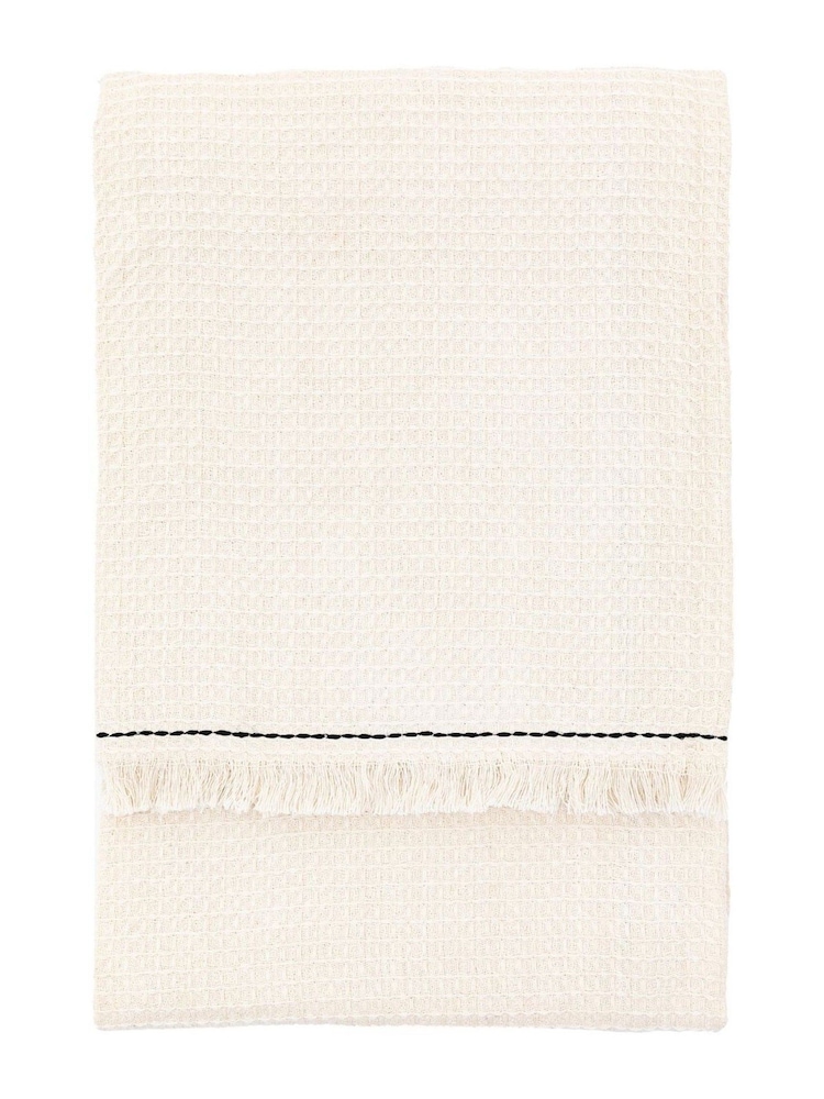 Gallery Direct Cream Mira Border Waffle Throw - Image 5 of 5