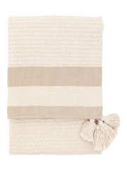 Gallery Direct Taupe Nara Textured Stripe Throw - Image 2 of 2