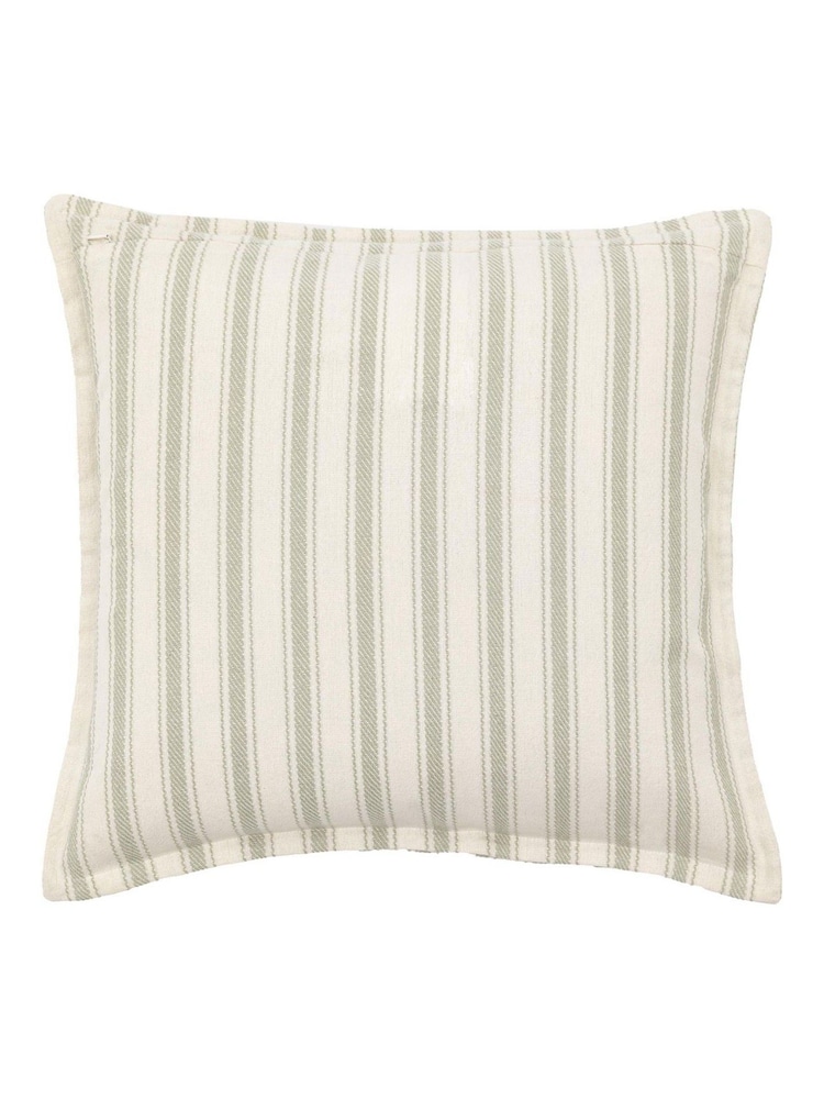 Gallery Direct Green Epsom Woven Stripe Cushion - Image 3 of 3 Gallery Direct Green Epsom Woven Stripe Cushion - Image 3 of 3