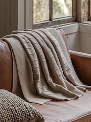 Gallery Direct Taupe Alessa Knit Throw - Image 1 of 4
