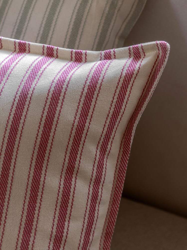 Gallery Direct Red Epsom Woven Stripe Cushion - Image 2 of 4 Gallery Direct Red Epsom Woven Stripe Cushion - Image 2 of 4