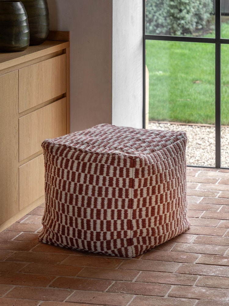 Gallery Direct Orange Nutmeg Lulea Pouffe - Image 1 of 3