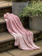 Gallery Direct Orange Lumi Knitted Herringbone Throw - Image 1 of 4