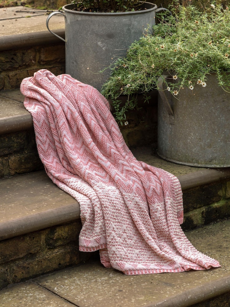 Gallery Direct Orange Lumi Knitted Herringbone Throw - Image 1 of 4