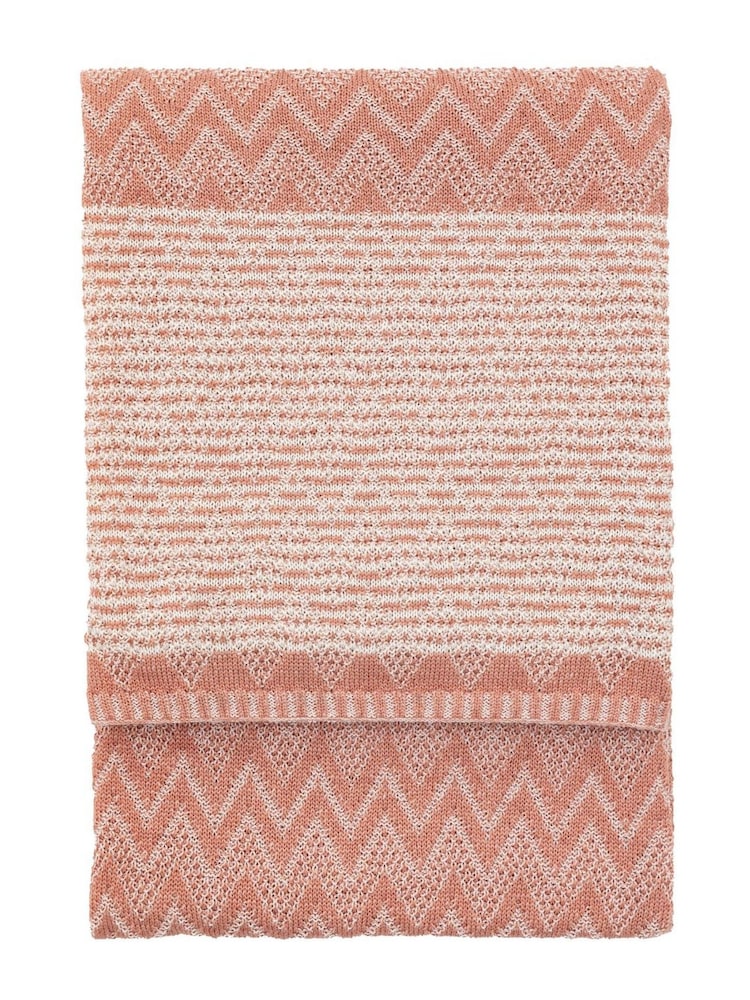 Gallery Direct Orange Lumi Knitted Herringbone Throw - Image 4 of 4