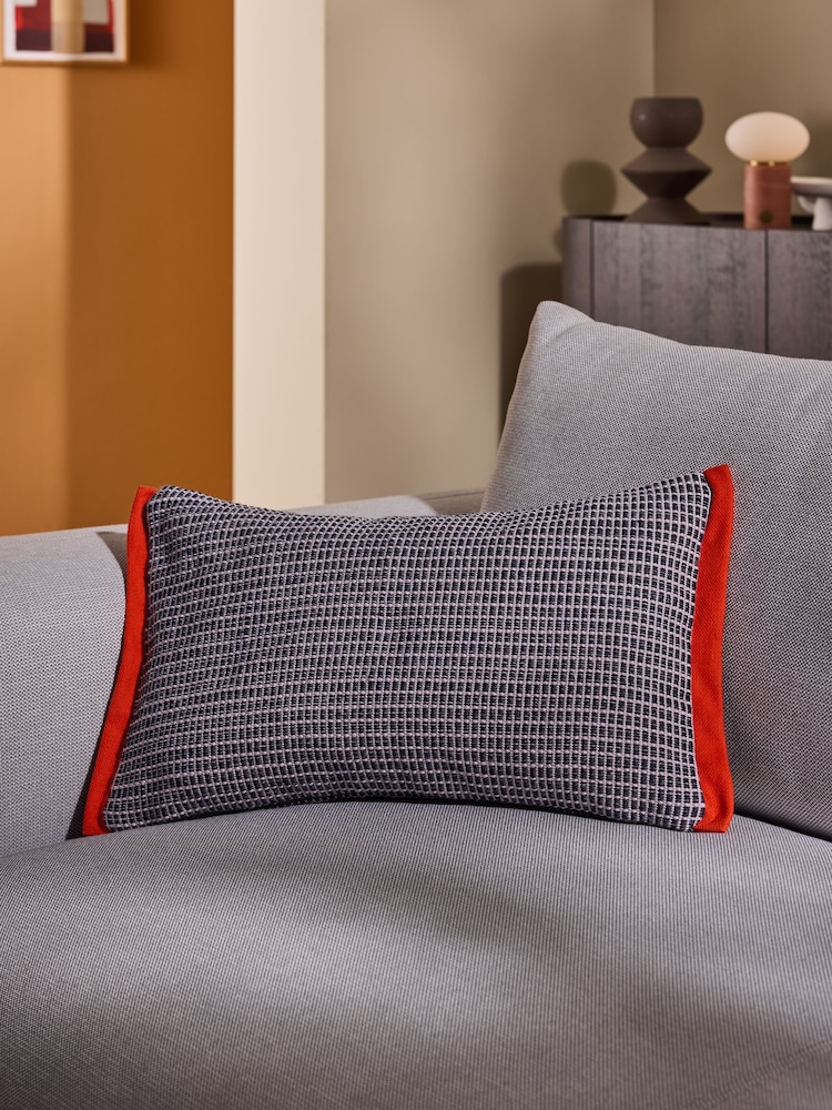 MADE.COM Blue Cady Woven Textured Cushion - Image 1 of 4