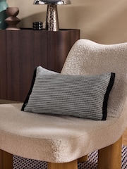 MADE.COM Black Cady Woven Textured Cushion - Image 1 of 4