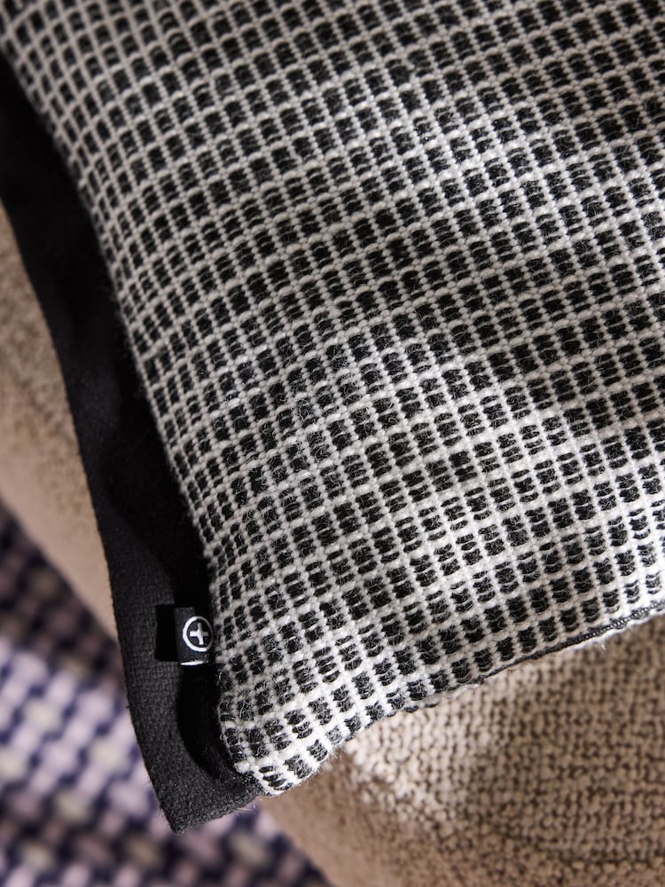 MADE.COM Black Cady Woven Textured Cushion - Image 2 of 4