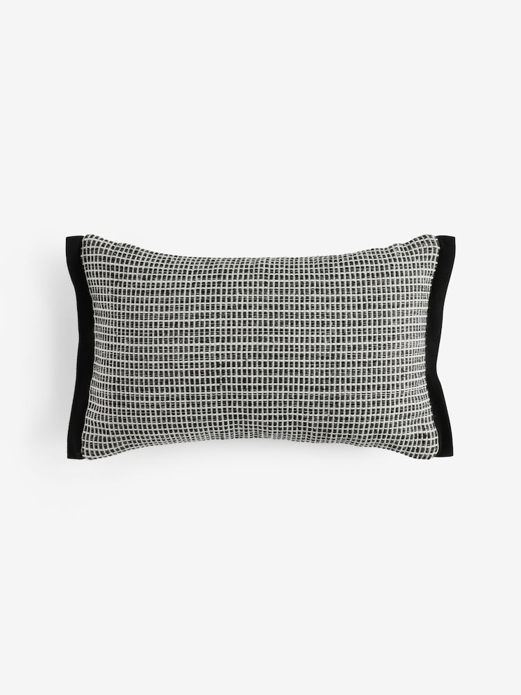 MADE.COM Black Cady Woven Textured Cushion - Image 4 of 4
