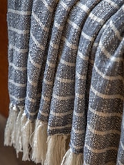 Gallery Direct Blue Ryton Stripe Throw - Image 2 of 3