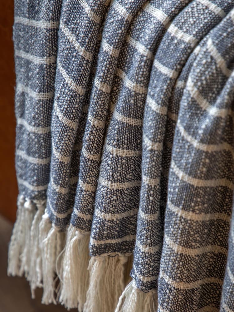 Gallery Direct Blue Ryton Stripe Throw - Image 2 of 3