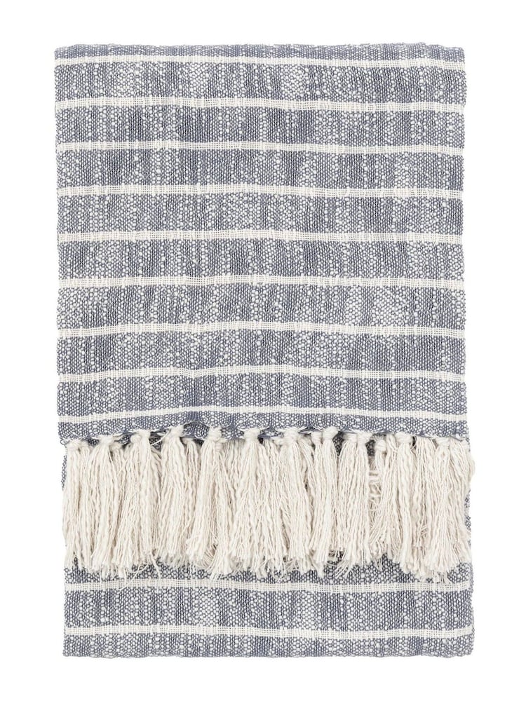 Gallery Direct Blue Ryton Stripe Throw - Image 3 of 3