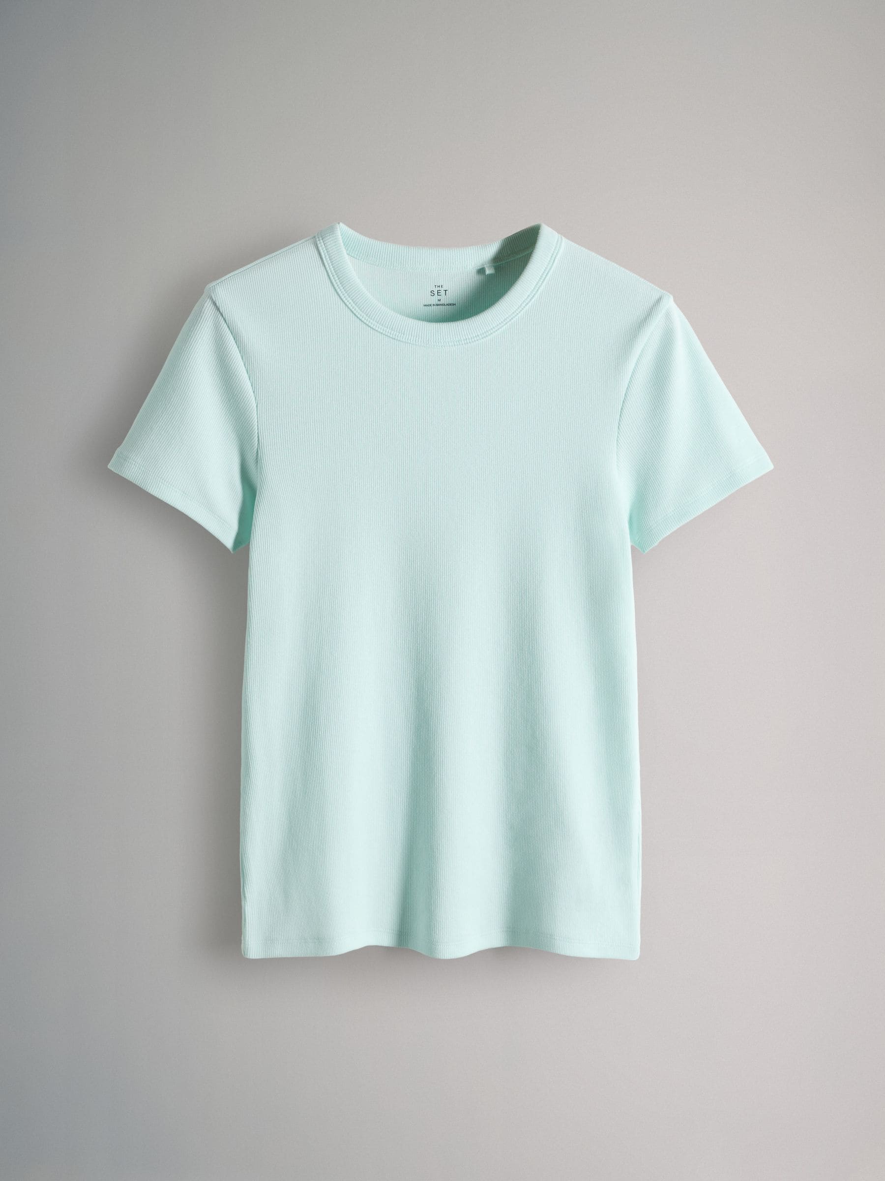 Buy The Set 5 Pack Short Sleeve Ribbed T-Shirts Taupe Brown/Light