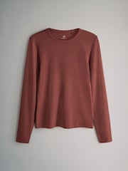 The Set Brown/Pink/White/Stripe 5 Pack Ribbed Long Sleeve T-Shirts - Image 4 of 6