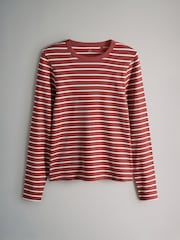 The Set Brown/Pink/White/Stripe 5 Pack Ribbed Long Sleeve T-Shirts - Image 5 of 6
