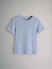 The Set 5 Pack Short Sleeve Fitted Crew Neck T-Shirts Red/Navy/Stripe/Light Blue/White - Image 4 of 6