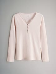 The Set Berry/Stripe/Pink/White 4 Pack Ribbed Henley Long Sleeve T-Shirts - Image 3 of 6