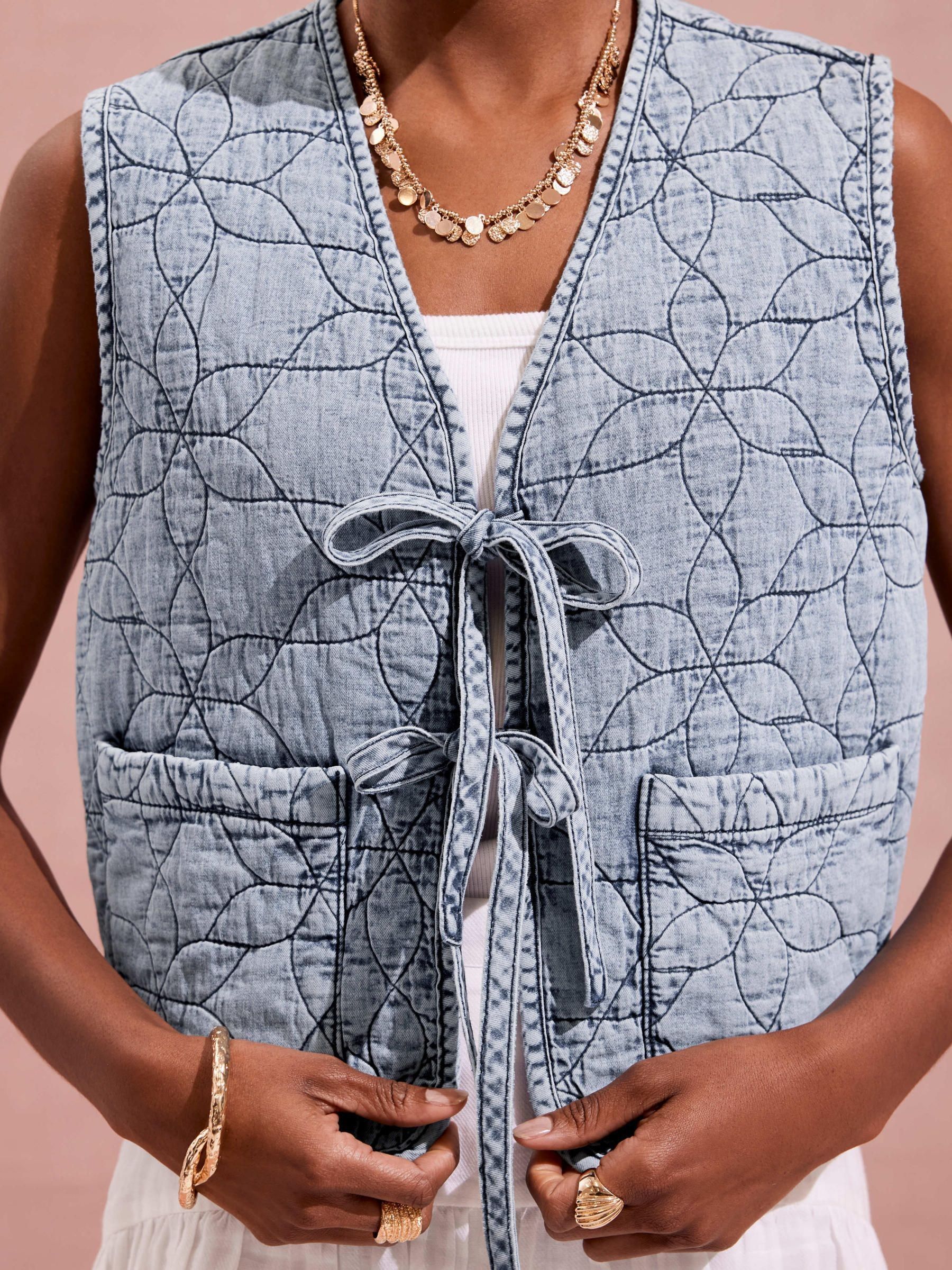 Buy Mint Velvet Blue Quilted Tie Front Gilet from Next Australia