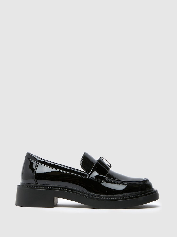 Schuh Lidia Patent Bow Black Loafers - Image 1 of 4