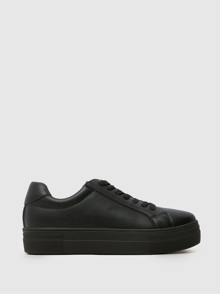 Schuh Marley Lace Up Black Trainer - Image 1 of 4 Schuh Marley Lace Up Black Trainer - Image 1 of 4