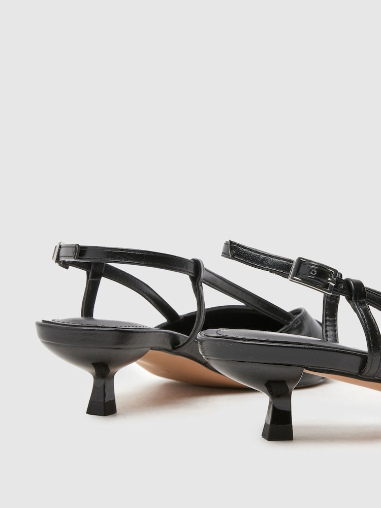 Schuh Sybill Buckle Kitten Print Black Shoes - Image 4 of 4