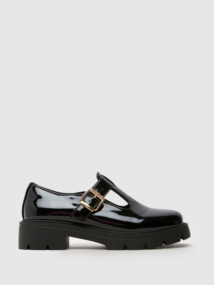 Schuh Loki Patent T-Bar Black Shoes - Image 1 of 4 Schuh Loki Patent T-Bar Black Shoes - Image 1 of 4