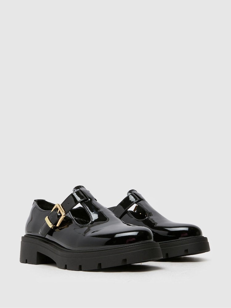 Buy Schuh Loki Patent T-Bar Black Shoes from Next Ireland