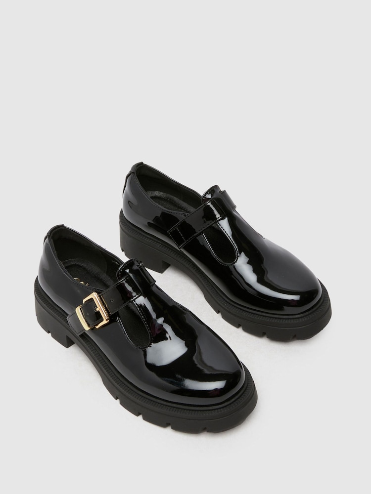 Schuh Loki Patent T-Bar Black Shoes - Image 4 of 4 Schuh Loki Patent T-Bar Black Shoes - Image 4 of 4