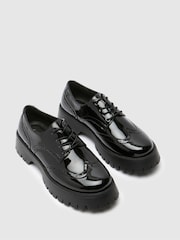Schuh Laina Chunky Patent Black Brogues - Image 3 of 4