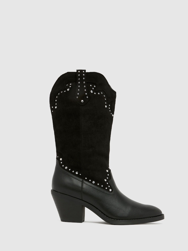 Schuh Brielle Studded Western Boots - Image 2 of 4