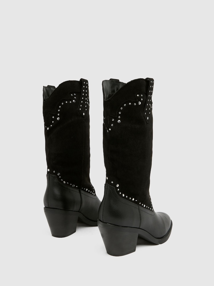 Schuh Brielle Studded Western Boots - Image 4 of 4