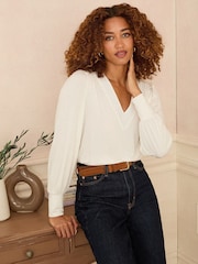 Love & Roses V Neck Chiffon Mix Jersey Top 2 Pack - Imagen 4 de 7