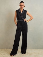 Reiss Black Gaia Jumpsuit - Image 1 of 7