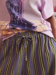 Purple Stripe Short Sleeve Pyjamas - Image 6 of 9