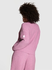 Victoria's Secret Pink Hushed Lilac Purple Knitted Half Zip Sweatshirt - Image 2 of 3