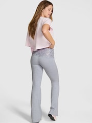 Victoria's Secret Pink Grey Leopard Foldover Flares Leggings - Image 2 of 2
