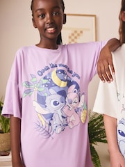 Lilac/Ecru Lilo and Stitch Nighty 3 pack (3-14yrs) - Image 4 of 4