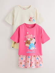 Pink/Yellow Yellow/ Pink Squishmallow Short Pyjamas 2 Pack (5-14yrs) - Image 6 of 14
