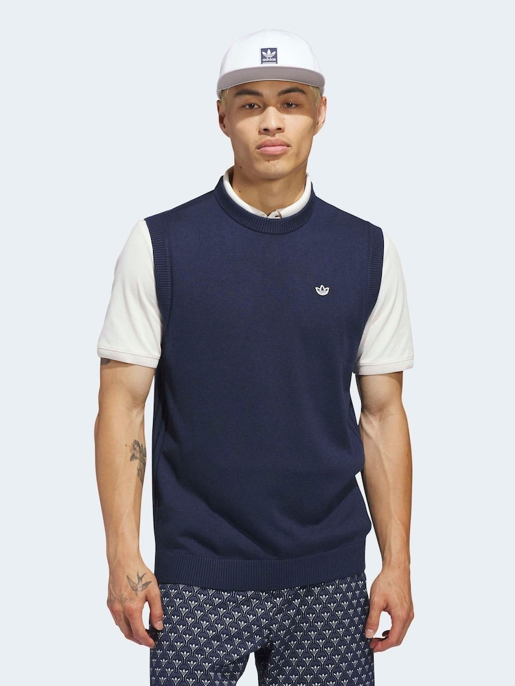 adidas Golf Navy Originals Cashmere Vest - Image 1 of 7