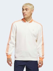 adidas Golf Chalk White Originals 3-Stripes 1/4 Zip Sweatshirt - Image 1 of 7