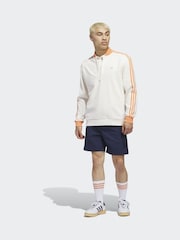 adidas Golf Chalk White Originals 3-Stripes 1/4 Zip Sweatshirt - Image 6 of 7